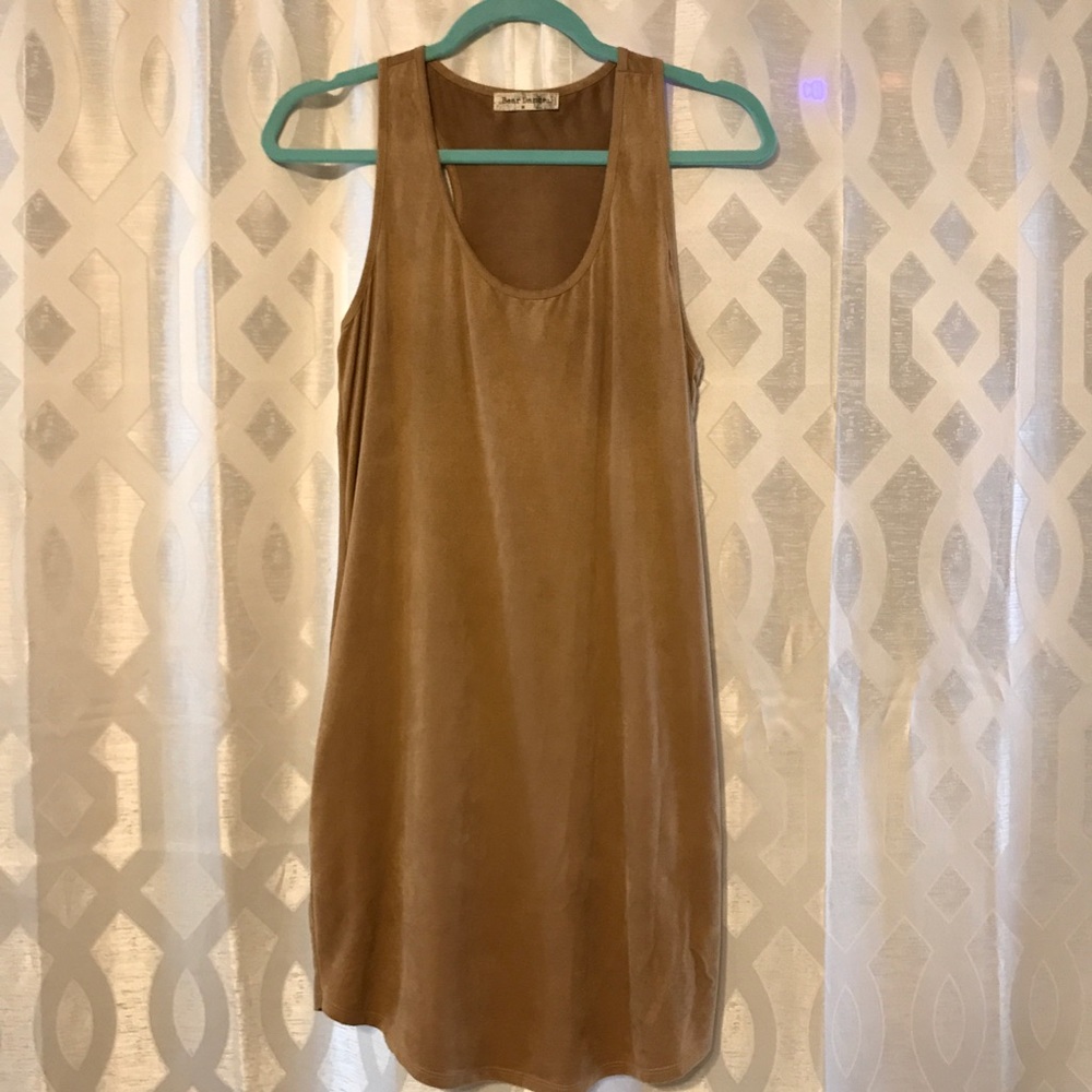 Tan Suede Dress Bear Dance Size S